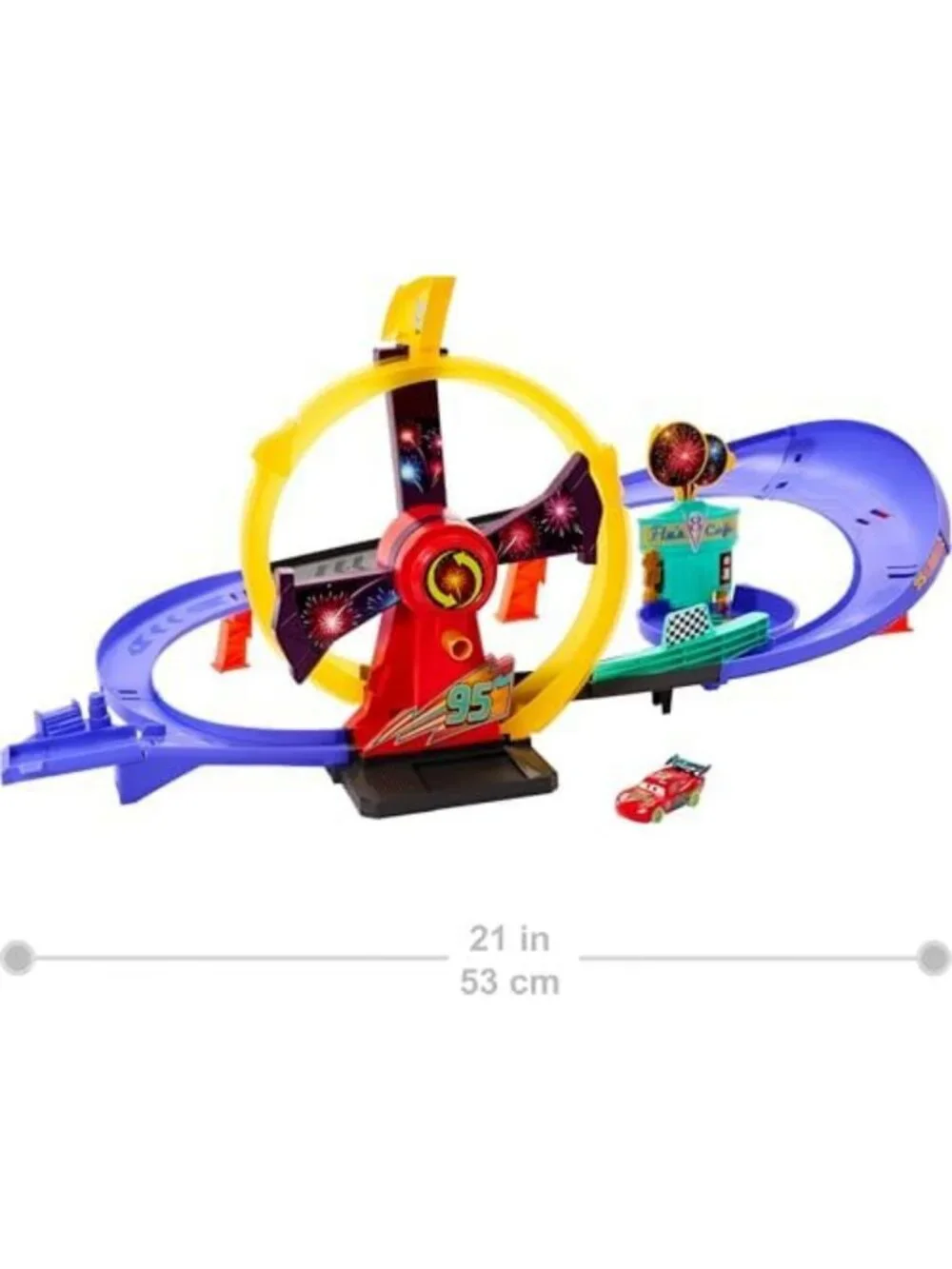 Disney Pixar Cars Race to Celebrate Track Set - Fun Raceway Playset for Kids
